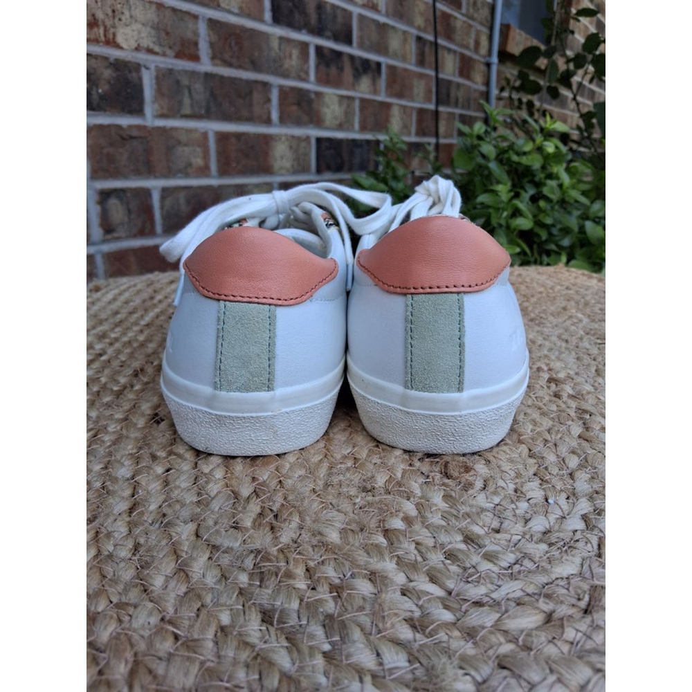 Madewell Sidewalk Low -Top Sneakers Sz 9.5 Snake Embossed Leather Wave EUC - Picture 8 of 13